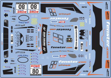 Decal Porsche 911 991 GT3 Cup #80 Huber Motorsport Scale 1:32